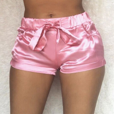 

Women Satin Elastic Sports Shorts Casual Beach Running Gym Yoga Hot Short Pants