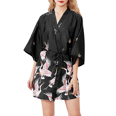 

Toponeto Women Simulation Silk Ladies Pajamas Lingerie Robe Bathrobe Bride Dressing Gown