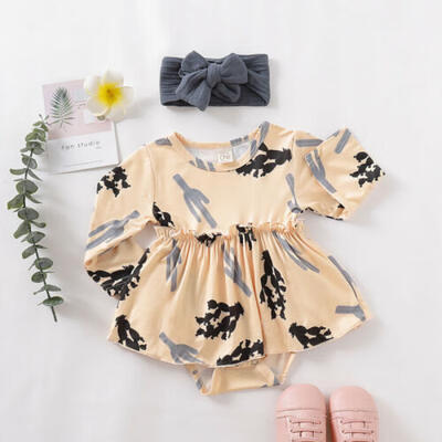 

CA Newborn Infant Baby Girls Long Sleeve Bodysuit Romper Jumpsuit Dress Clothes