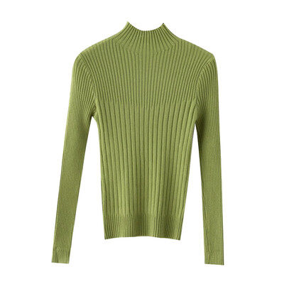 

Autumn And Winter Turtleneck Collar Long Sleeve Sweater Women Solid Color Slim Pullover Casual Knitted Bottoming Shirt Sweaters
