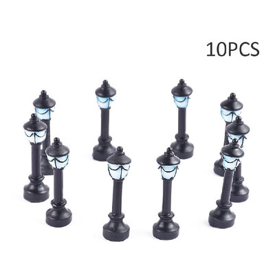 

10pcsset Mini Street Light Fairy Garden Resin DIY Craft Ornaments Miniature Landscape Model Home Decoration Photography Props Chi