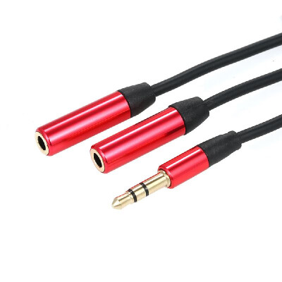 

2-In-1 Audio Cable 35mm Male to 2 Female Earphone Adapter Extension Music Aux Cable for Smartphone Tablet Computer MP3