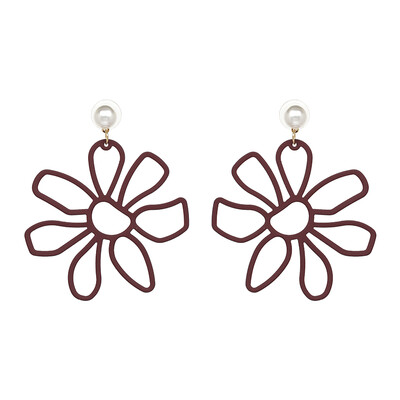 

AOTEMAN 6 colors 2019 new Cute Sipmle Daisy Earrings Trendy Big Metal Flower Statement Dangle Earrings For Women Wedding Brincos