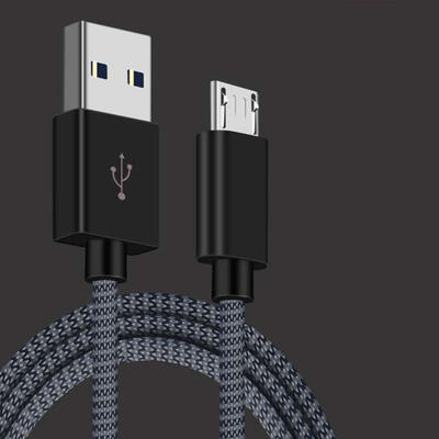 

1M Double Elbow USB Data Cable Mini 90 Degree Nylon Braided No Winding Fast Charging Line For Android -1m