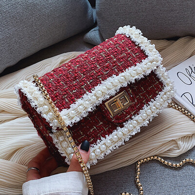 

The net red small bag female 2019 autumn new tide Korean version wild messenger bag chain fashion small square bag