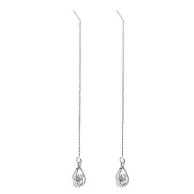 

Zircon Water Modeling Pendant Symmetric Long Earrings Chic Chain Ear Line