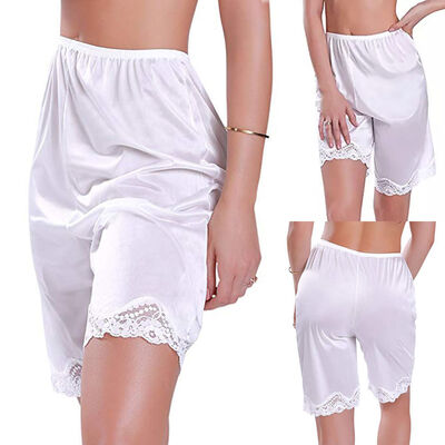 

Women Anti-Static Slip Pettipants Loose Satin Bloomers Panties Short Lingerie
