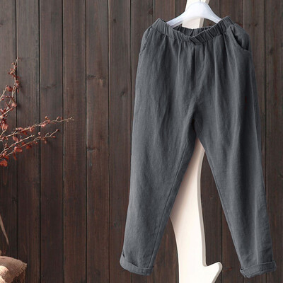 

Plus Size Women Linen Harem Pants Baggy Loose Trousers Casual Lady