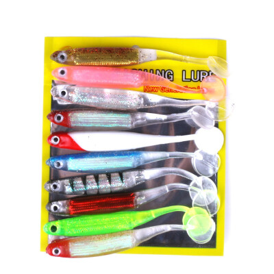 

VISSEN 10pcsbag Fishing Lure T-tail Soft Bait Luya Silicone Bait Fishing Gear Fishing Accessories