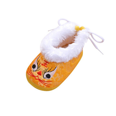 

Winter Newborn Baby Shoes Chinese Style Traditional Baby Boys Girls Shoes Warm Cotton First Walkers Cartoon Girl Shoes