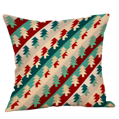 

Tailored Cotton Linen Christmas Tree Zipper Closure Pillow Case Throw Cushion Cover Home