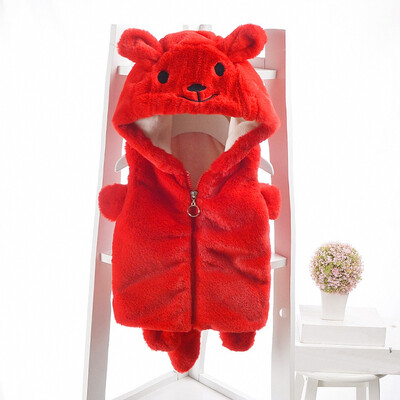 

Toddler Kids Baby Girl Boys Sleeveless Cartoon Bear Hooded Warm Waistcoat Tops