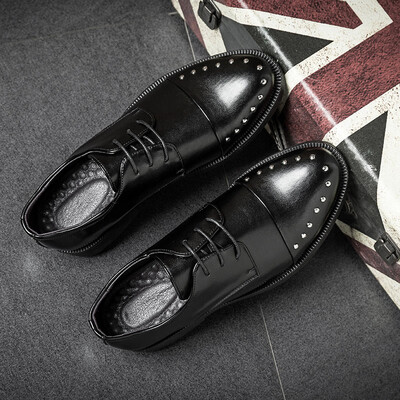

Spring mens shoes Korean version of the trend of rivets personalized casual shoes youth thick bottom dress hair stylist shoes
