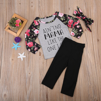 

New Kids Baby Girls Clothes Floral Top T-shirtPants Leggings Toddler Outfit Set
