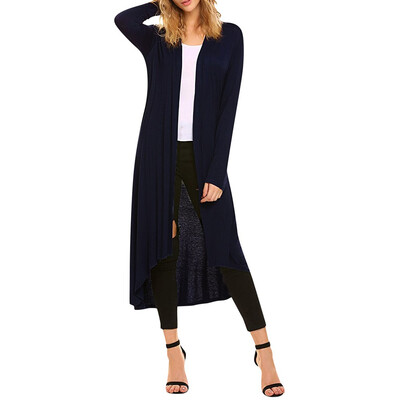 

Toponeto Womens Casual Long Open Front Drape Maxi Long Sleeve Cardigan with Pocket