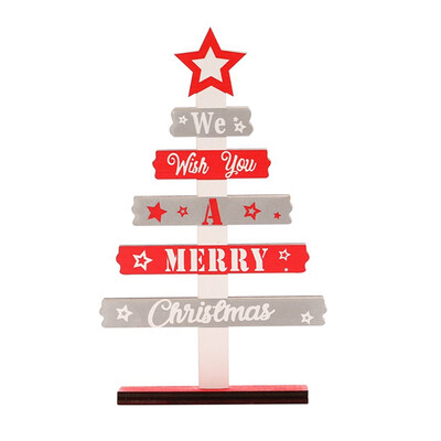 

2020 Cute Mini Wooden Merry Christmas Tree Desk Table Decor Pendants Xmas Tree Ornaments Wood Craft Christmas Party Decor Gifts