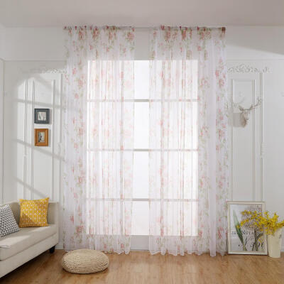 

Blackout Curtains Floral Printed Living Room Bedroom Windows Drapes Curtain