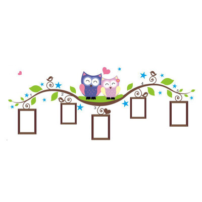 

〖Follure〗Couple Owl Family Wall Decal Sticker Removable Photo Frame Kids Baby Room Vinyl