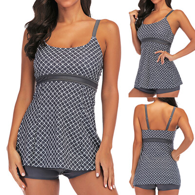 

Saidsome Women Tankini Sets With Boy Shorts Ladies Bikini Set Swimwear Push-Up Padded Bra