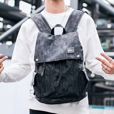 

Ai Biao Mens Shoulder Bag Korean Backpack Mens Leisure Travel Bag Camouflage Junior High School StudentsSchool Bag Men