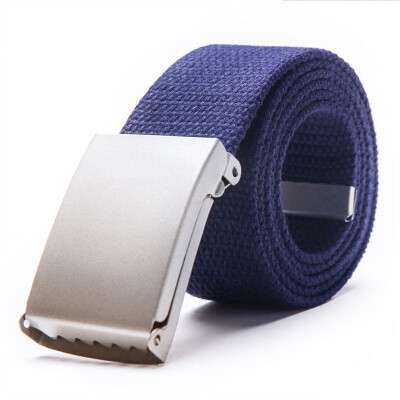 

2019 New Fashion Men Women General belts Canvas Unisex Candy Color belt Solid Buckle Military belts For Jeans Cowboy Pants 110cm