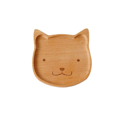 

Animal Kitten Bear Solid Wood Plate Cartoon Tray Wooden Plate Tableware New Year Gift Snack Dish Wooden Dish Dining Tray Gift
