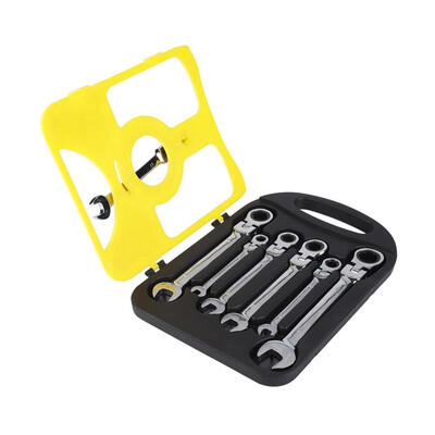 

Greensen 7Pcs Flexible Head Multi-functional Ratchet Conination Spanner Wrench 8-19mm Repair Tools Set