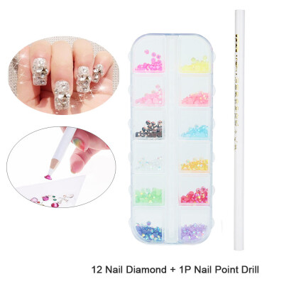 

Toponeto Mermaid Nail Gradient Pearls Sequins Glitter Dazzling Manicure Nail Art Decorati