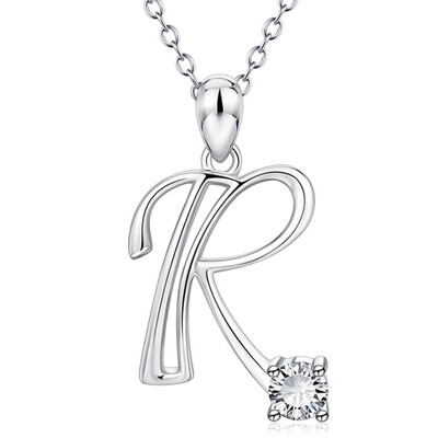 

Initial Necklace 925 Sterling Silver Letters 26 Alphabet Pendant Necklace