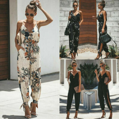 

Hot Women Sleeveless Loose Baggy Trousers Overalls Pants Solid Romper Jumpsuit