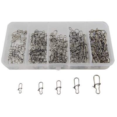 

150PCS Quality Stainless Steel Hook Lock Snap Swivel Solid Rings Safety Snap