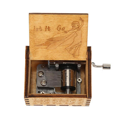 

Vintage Carved Exquisite Wooden Hand Crank Music Box Theme Music Kids Gift