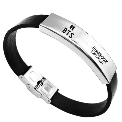 

KPOP BTS Bangtan Boys Titanium Steel Sports Bracelet Combination Logo Bracelet ARMY Hot Gift for Fans
