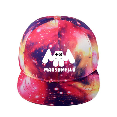 

DJ Marshmello Mask Kids Boys Galaxy Starry Sky Baseball Cap Hip Hop Hat Holiday