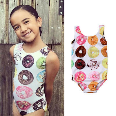 

US Toddler Kids Baby Girl Doughnut One-piece Swimsuit Swimwear Swimming Tankini