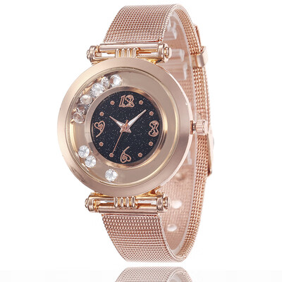 

Metal strap fashion ladies watch creative heart-shaped digital sand simple watch