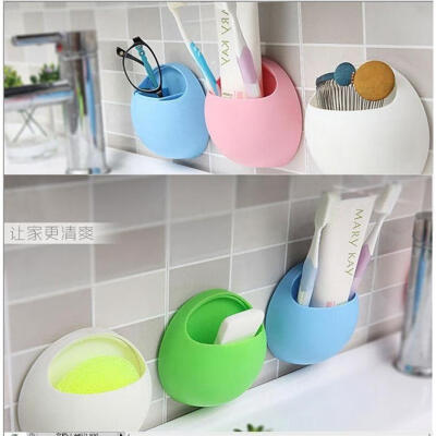 

Home Bathroom Toothbrush Holder Wall Mount Suction Cup Toothpaste Storage Rack