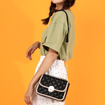 

Summer on the new diamond chain bag female Korean version of Joker shoulder slung fashion texture small square bag