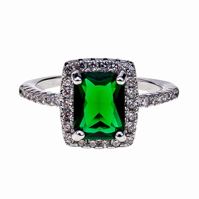

Sterling Silver Rings Jewelry Natural Sapphire Gemstones Opal Birthstone Bride Princess Wedding Ring