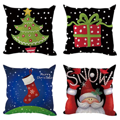 

Siaonvr 4Pcs Christmas Pillow Cover Pillowcases Decorative Sofa Cushion Cover Decoration