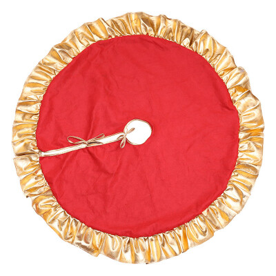 

Christmas Tree Skirt With Golden Ruffle Edge Ornaments For Home Decoration 90cm