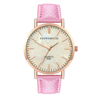 

RM Fashion Simple Belt Watch Dark Color Cool Dial No Digital Female Quartz Watch