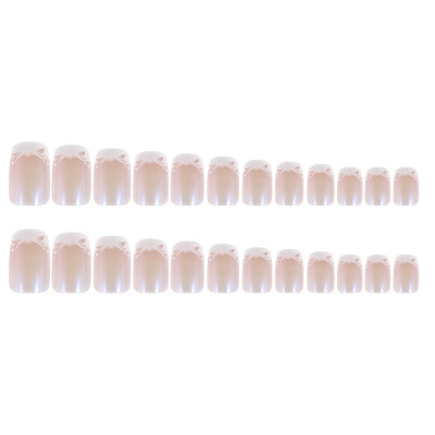 

24Pcs Fake Fingernail Tips French Art Full Cover False Finger Nail Tips Set for DIY Manicure