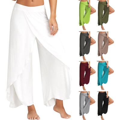 

Hot Women&39s Casual Stretch Pants Wide Leg Long Bohemian Loose Palazzo Trousers