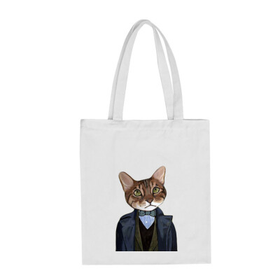 

Tailored Fashion Women Canvas Printing Cute Cat Shoulder Bags Large Capacity Shopping Bag