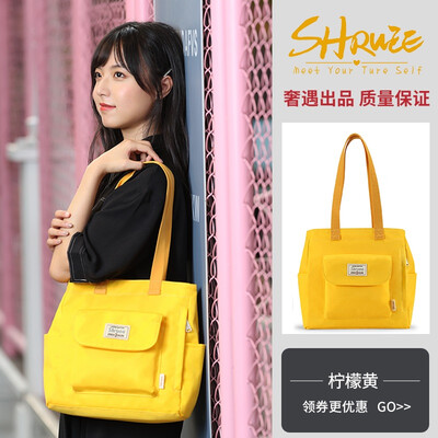 

Black canvas bag ladies slanting INSS shoulder Japanese students Korean version of large capacity literature&art 100-fold canv