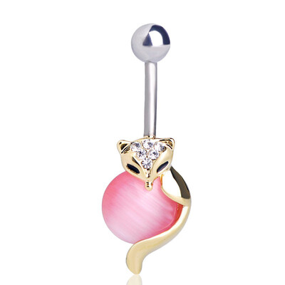 

Blucome fox navel ring animal piercing jewelry 7262