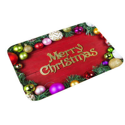 

New Fashion 10 Styles Santa Claus Christmas Flannel Door Mat Floor Mat Bathroom Home Absorbent Non-Slip