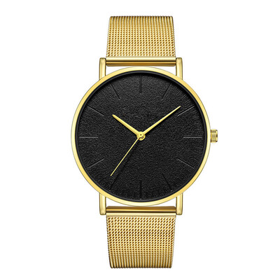 

Hot Sale Women Watch Large Dial Thin Scale Clock Business Leather Strap Quartz Ladies Wristwatch Simple Zegareki Damsk