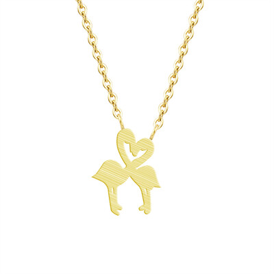 

Handmade Cartoon Love Pink Flamingo Necklace for Children Kids Girls Women Girls Chain Collar Animal Bird Accessories Jewelry